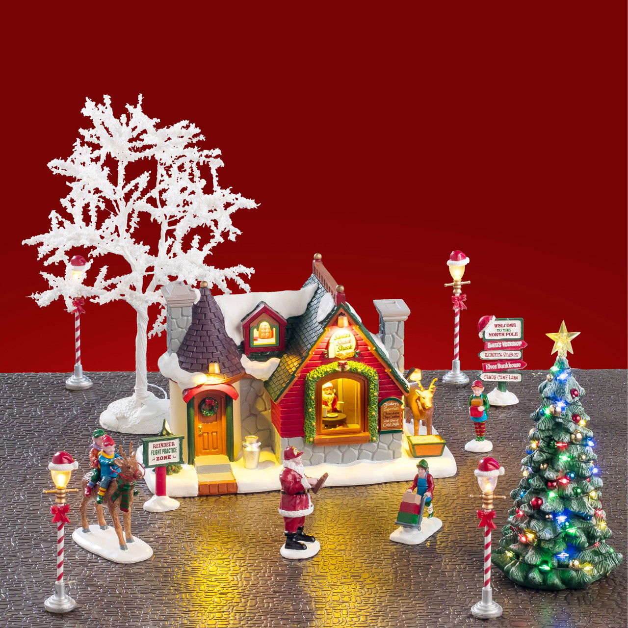Lemax Kerstdorpminiatuur Santa's Snack Shack Set 15x50x26 cm - 