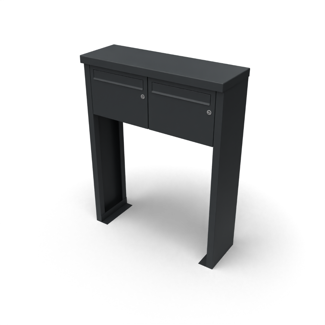 Geroba Multibox brievenbus 2 breed en 1 hoog zwart - 