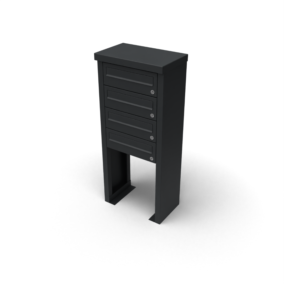 Geroba Multibox brievenbus 1 breed 4 hoog zwart - 