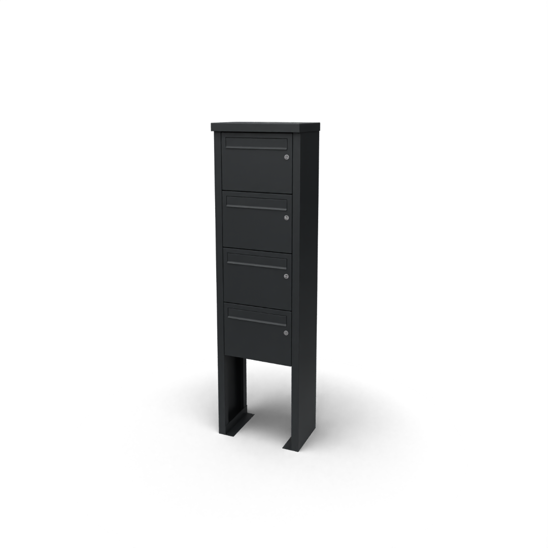 Geroba Multibox brievenbus 1 breed 4 hoog zwart - 