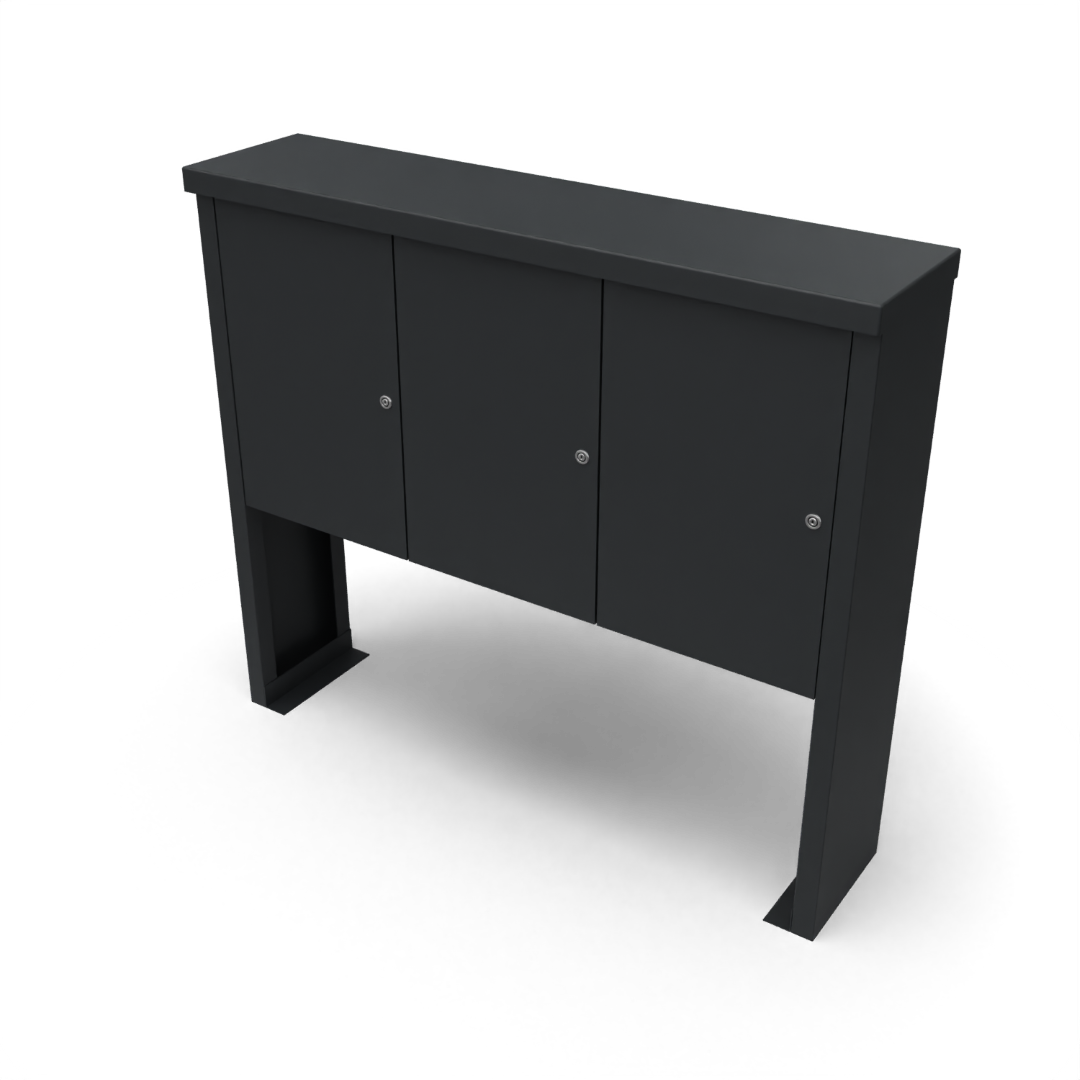 Geroba Multibox brievenbus 3 breed en 1 hoog zwart - 