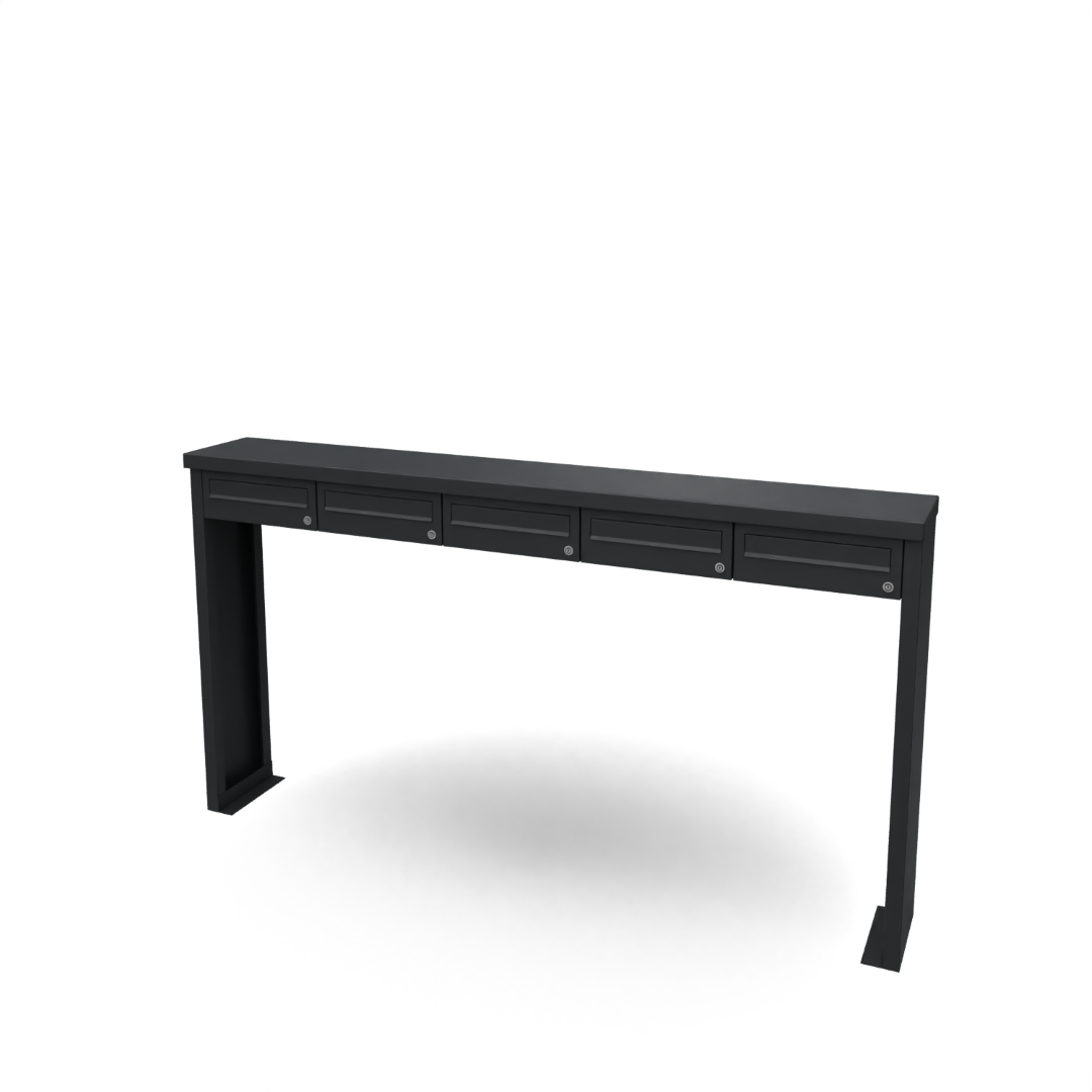 Geroba Multibox brievenbus 5 breed 1 hoog zwart - 