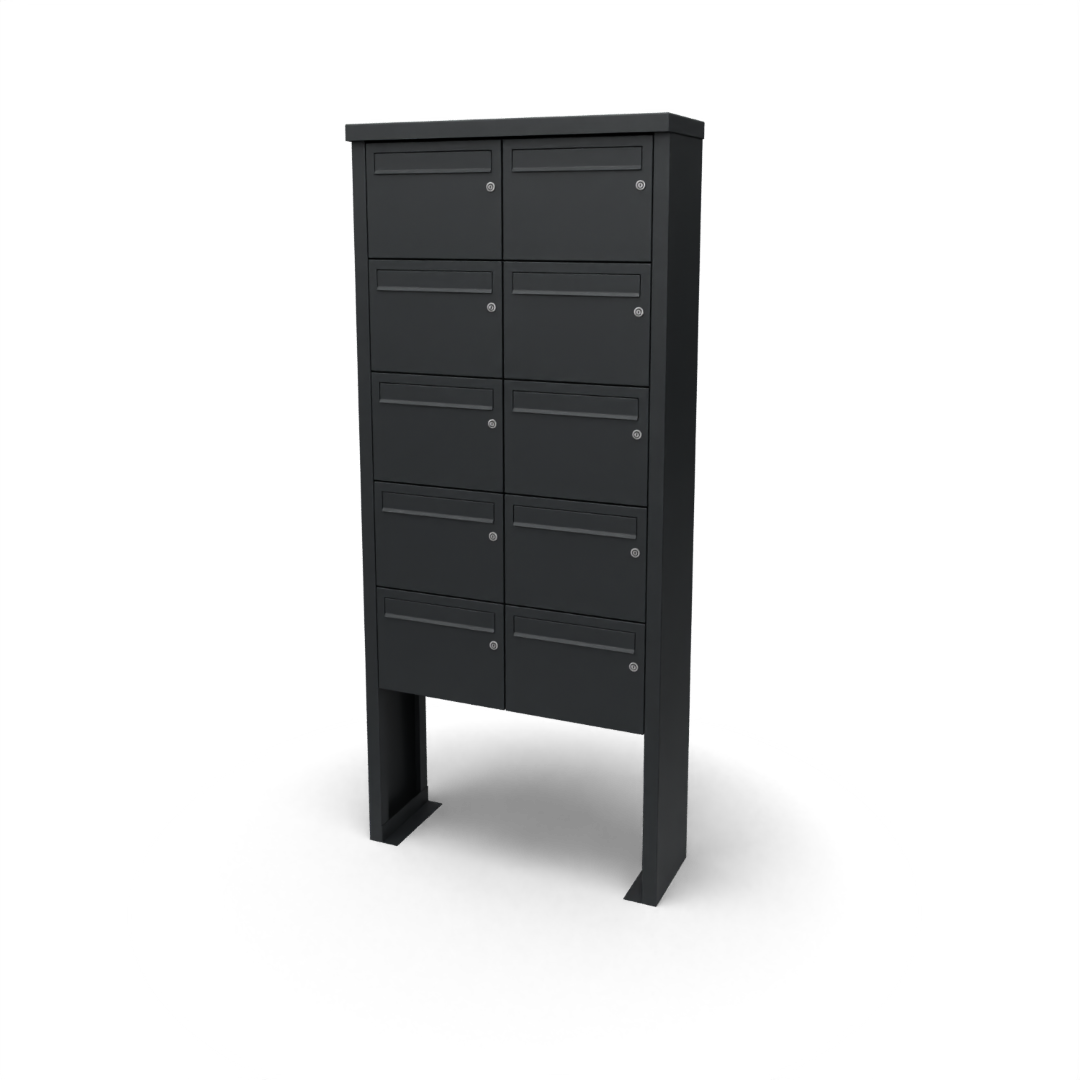 Geroba Multibox brievenbus 2 breed 5 hoog zwart - 