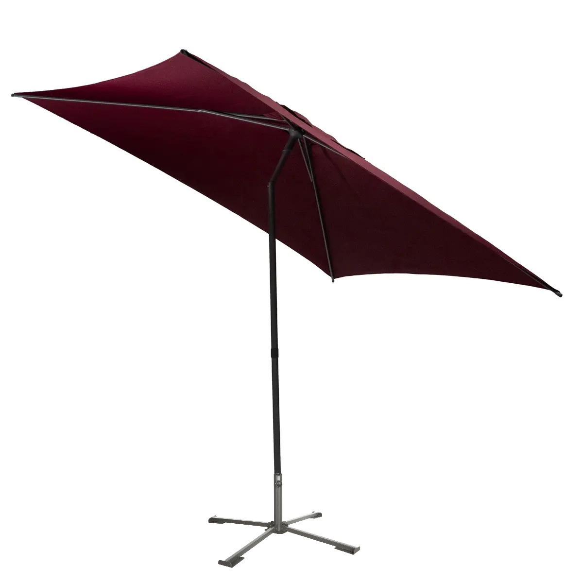 Hesperide Hespiride tuin terras Parasol Joya - bordeaux rood - D250 x H229 cm - Steel mm - met kruisvoet -