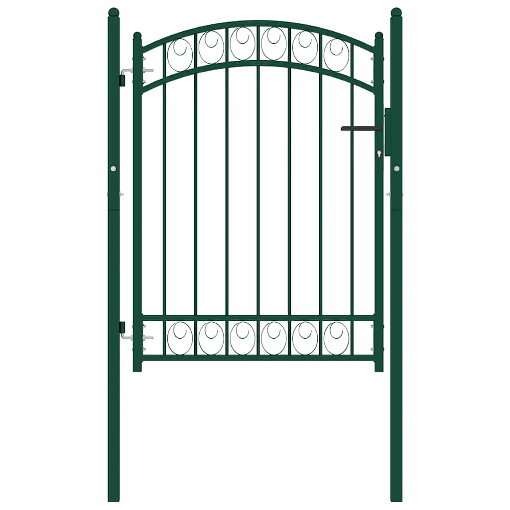 vidaXL Poort met gebogen bovenkant 100x125 cm staal groen