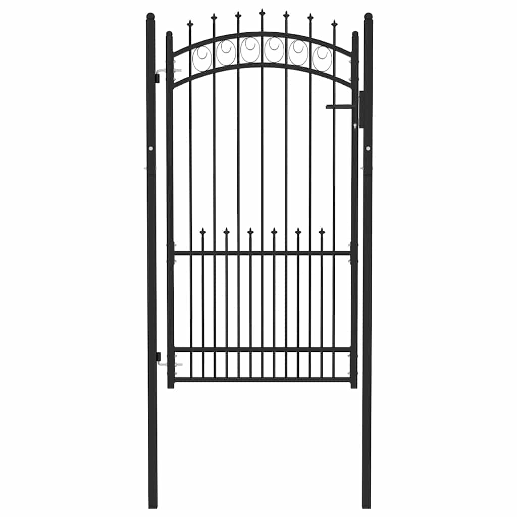 vidaXL Poort met speerpunten 100x175 cm staal zwart