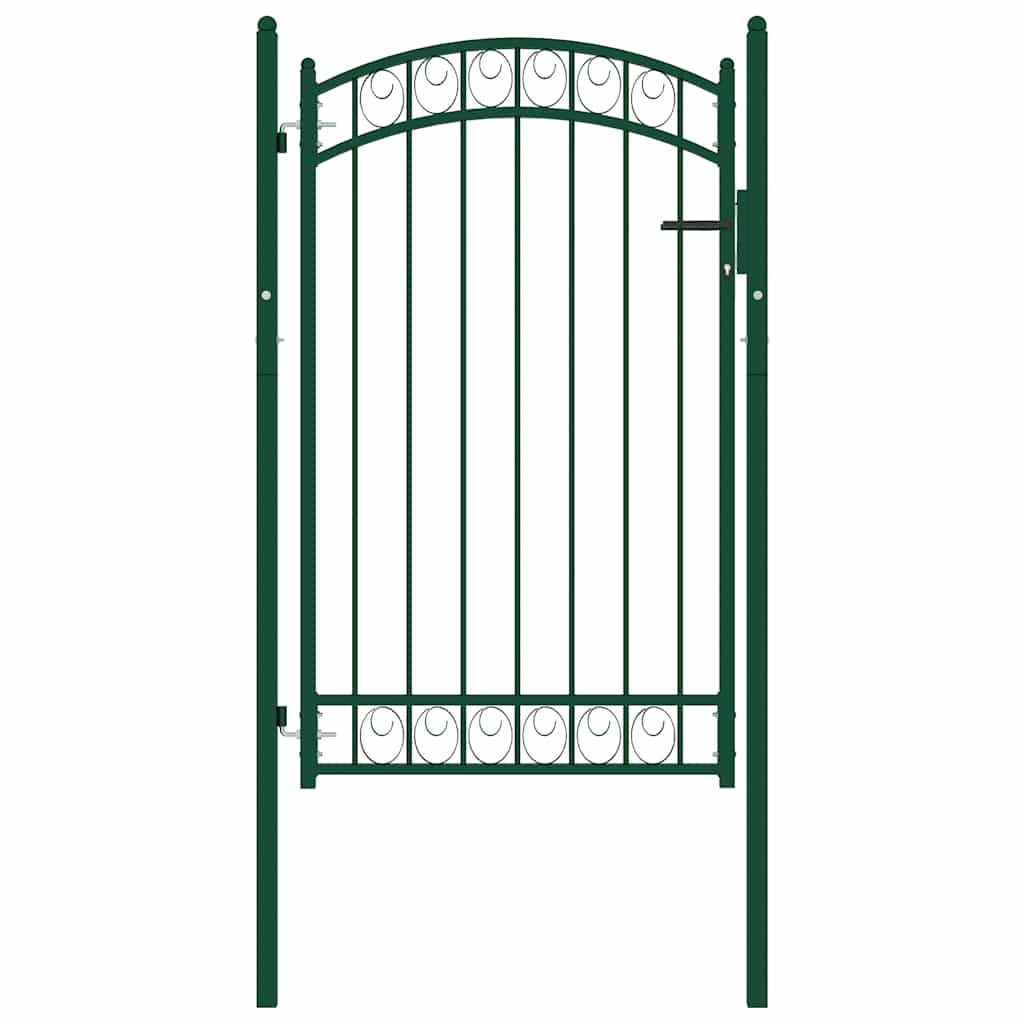 vidaXL Poort met gebogen bovenkant 100x150 cm staal groen