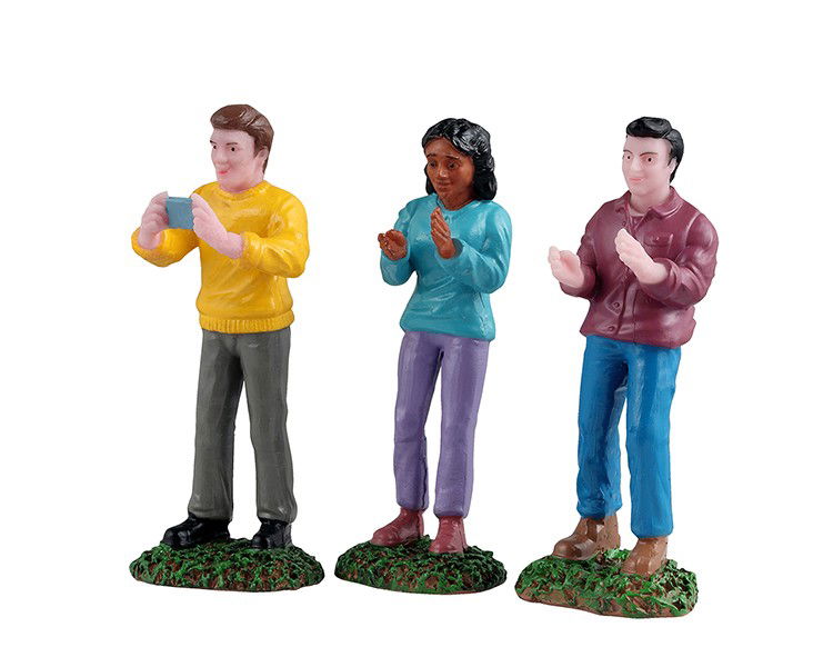 Lemax Kerstdorpminiatuur Music Festival Fans 12x4x18 cm 3st - 