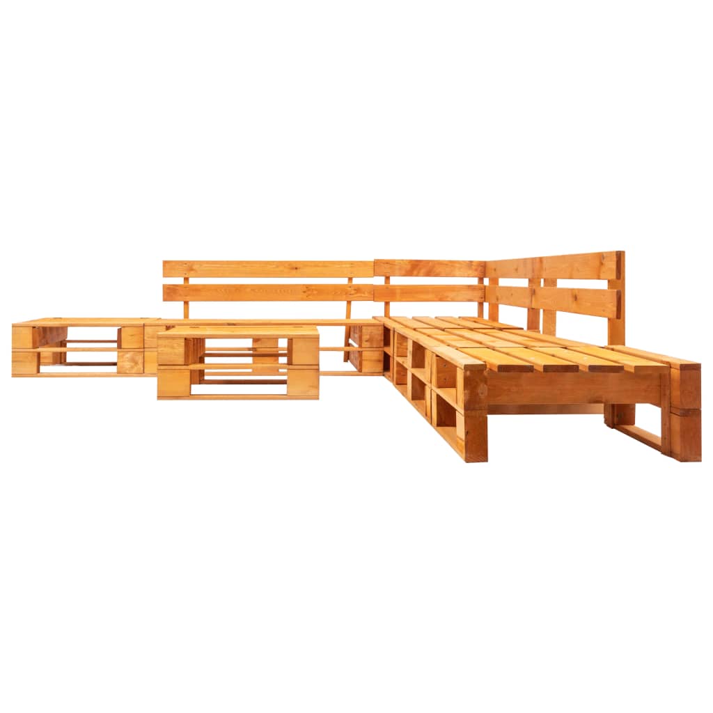 vidaXL 6-delige Loungeset pallet hout honingbruin