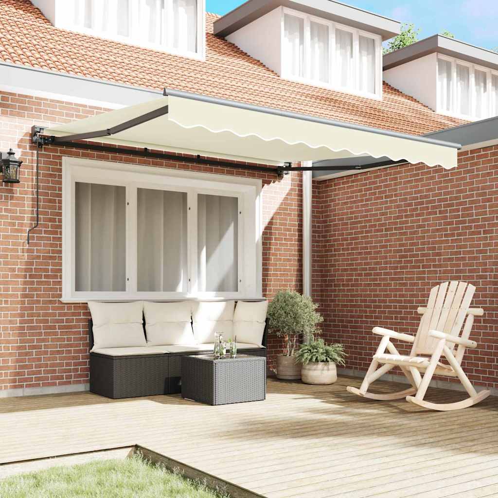 vidaXL Inklapbaar Zonnescherm Crème 350x250 cm Stof