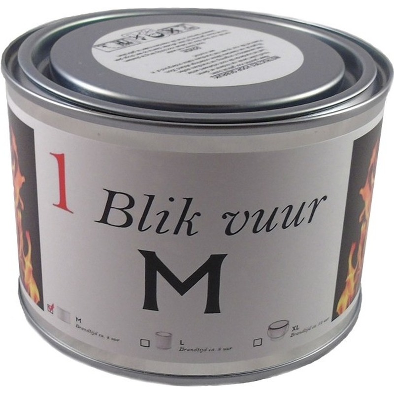 Merkloos Blik vuur tuinfakkel - 11 x 7 cm - 4 branduren - verlichting in blik - tuinkaars -
