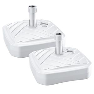 Prosperplast Parasolvoet - 2x - vierkant - rotan look - wit - 12 - cm -