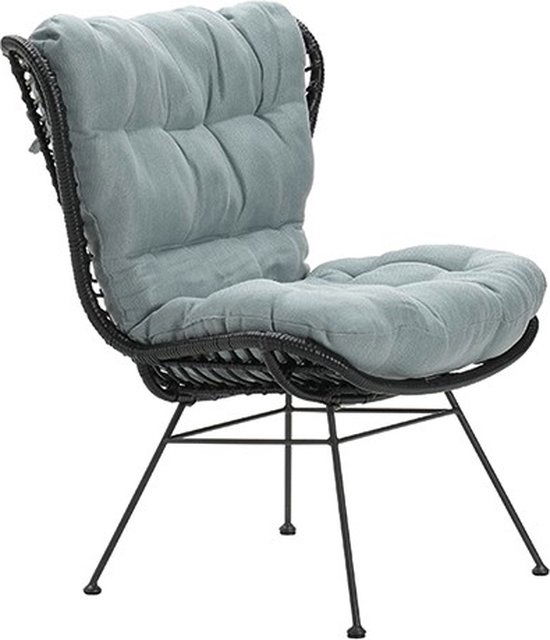 Garden impressions Libelle relax fauteuil black rotan en mint grey - 