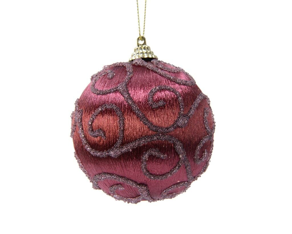 Foam kerstbal 8 cm mahonie