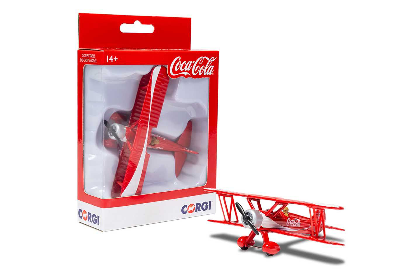 My village Coca-Cola Stearman Vliegtuig kerst - 