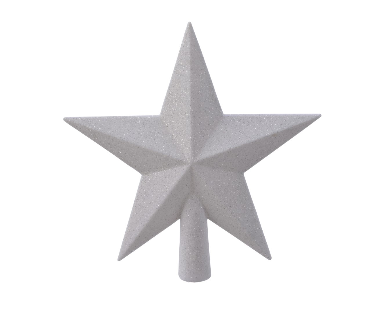 Decoris Piek plastic ster glitter l4 en h19 cm wit - 