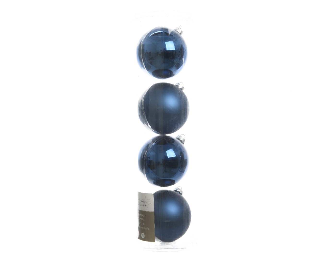 Ksd Kerstbal glas glans-mat diameter 10cm nacht blauw - 