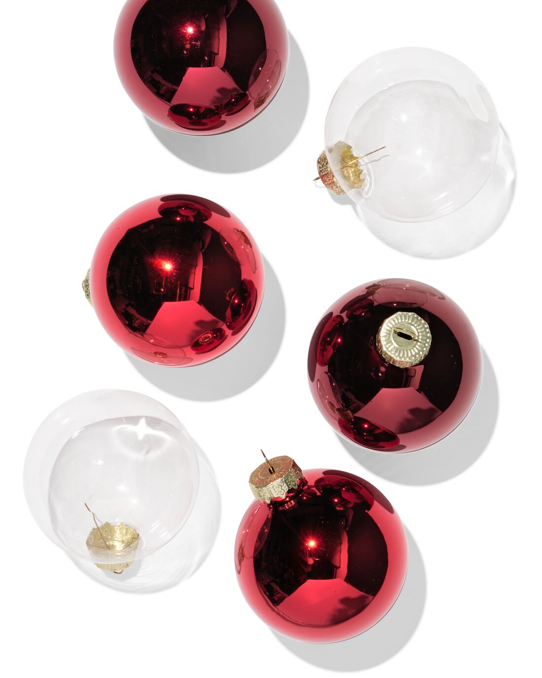 HEMA Kerstballen Set 7.2cm Glas Rood - 6 Stuks