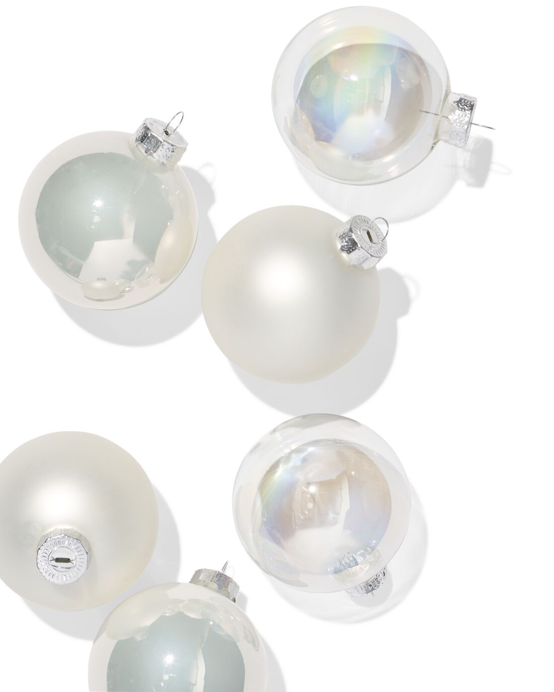 HEMA Kerstballen Set 7.2cm Glas Parel - 6 Stuks