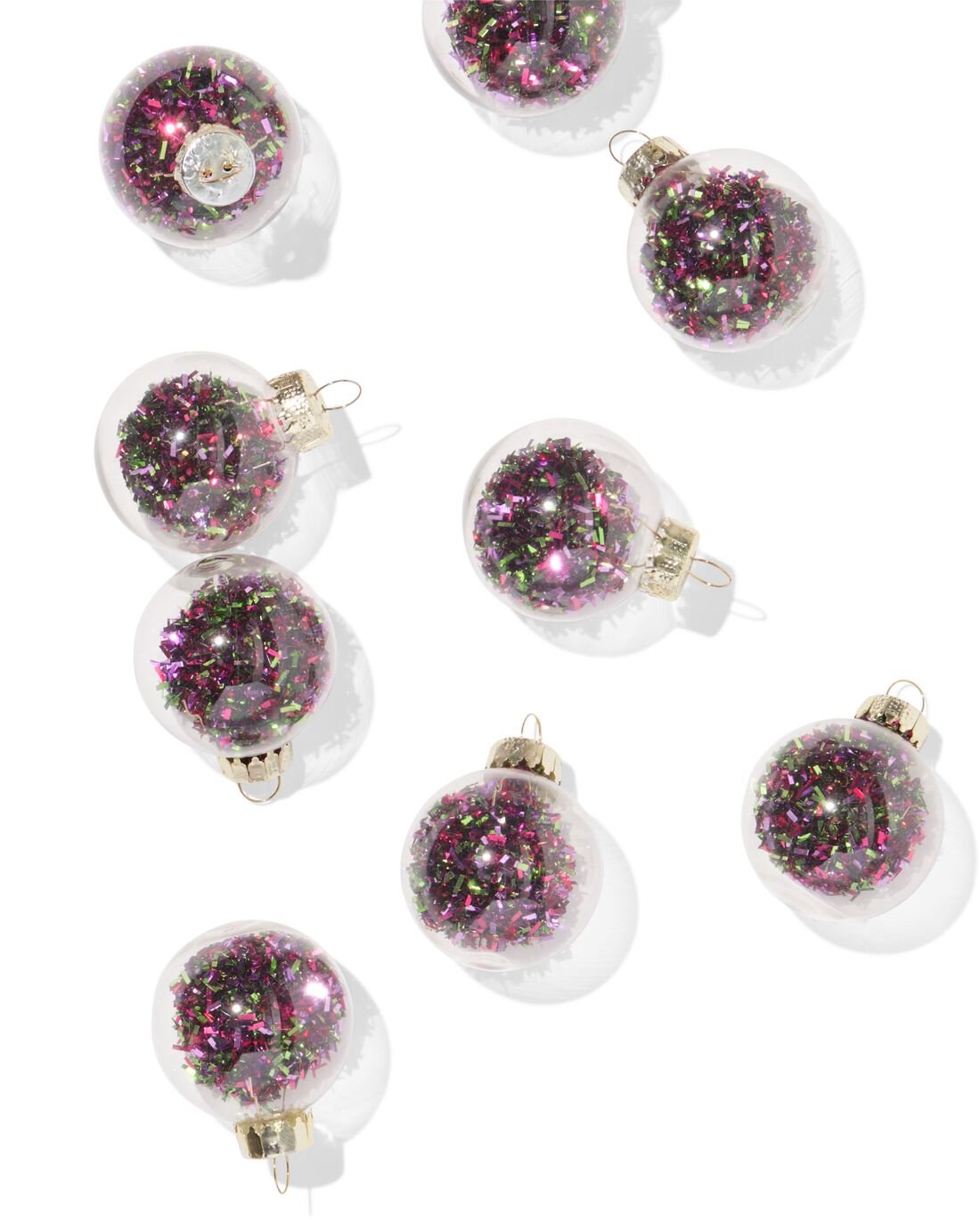 HEMA Kerstballen Set 4.2cm Glas Sneeuw Multi - 9 Stuks