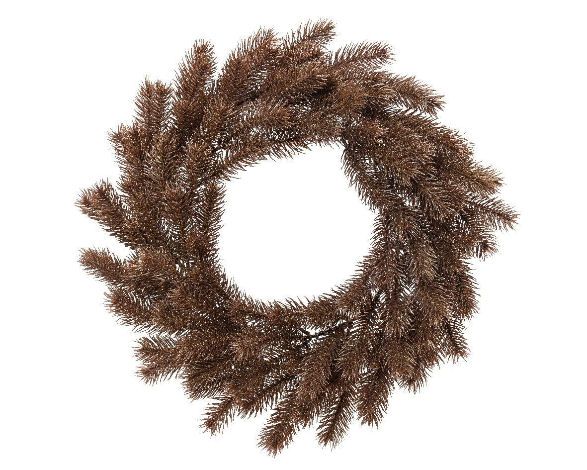 Everlands Copper krans d40h9 cm bruin/goud - 