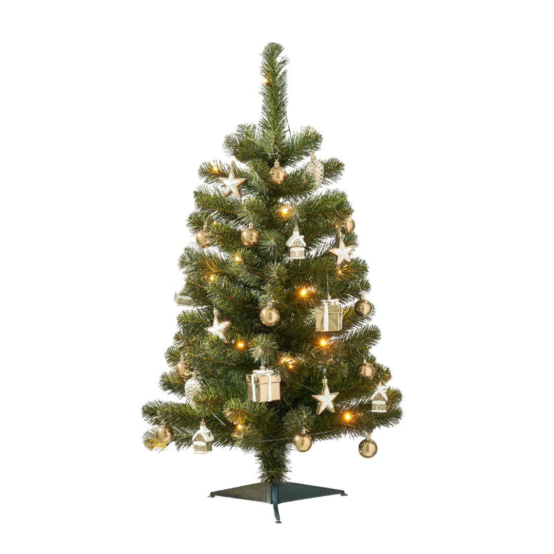 Black box Joy kerstboom groen goud 30L TIPS 94 battery operated en timer h90xd50cm - 