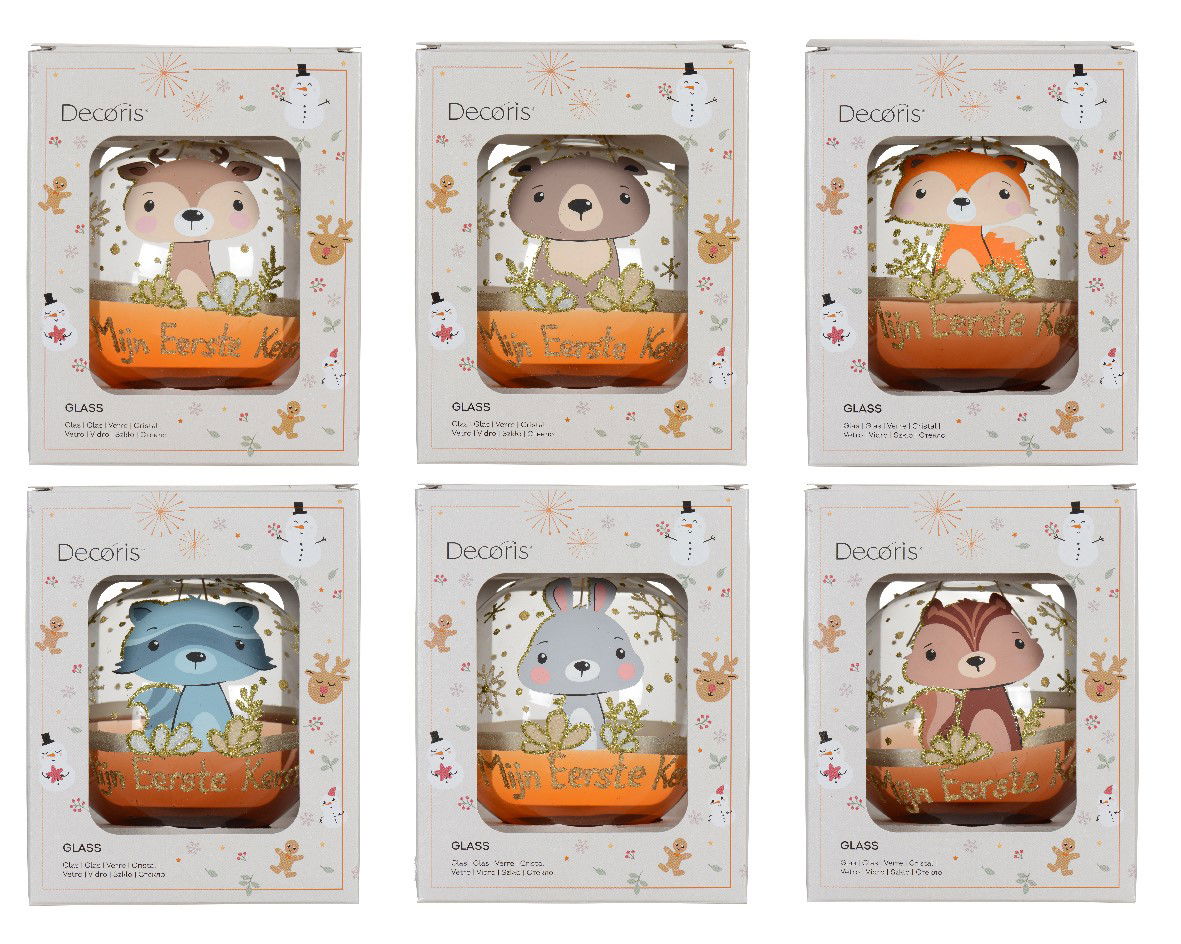 Decoris Kerstbal glas d10 cm transparant a6 - 