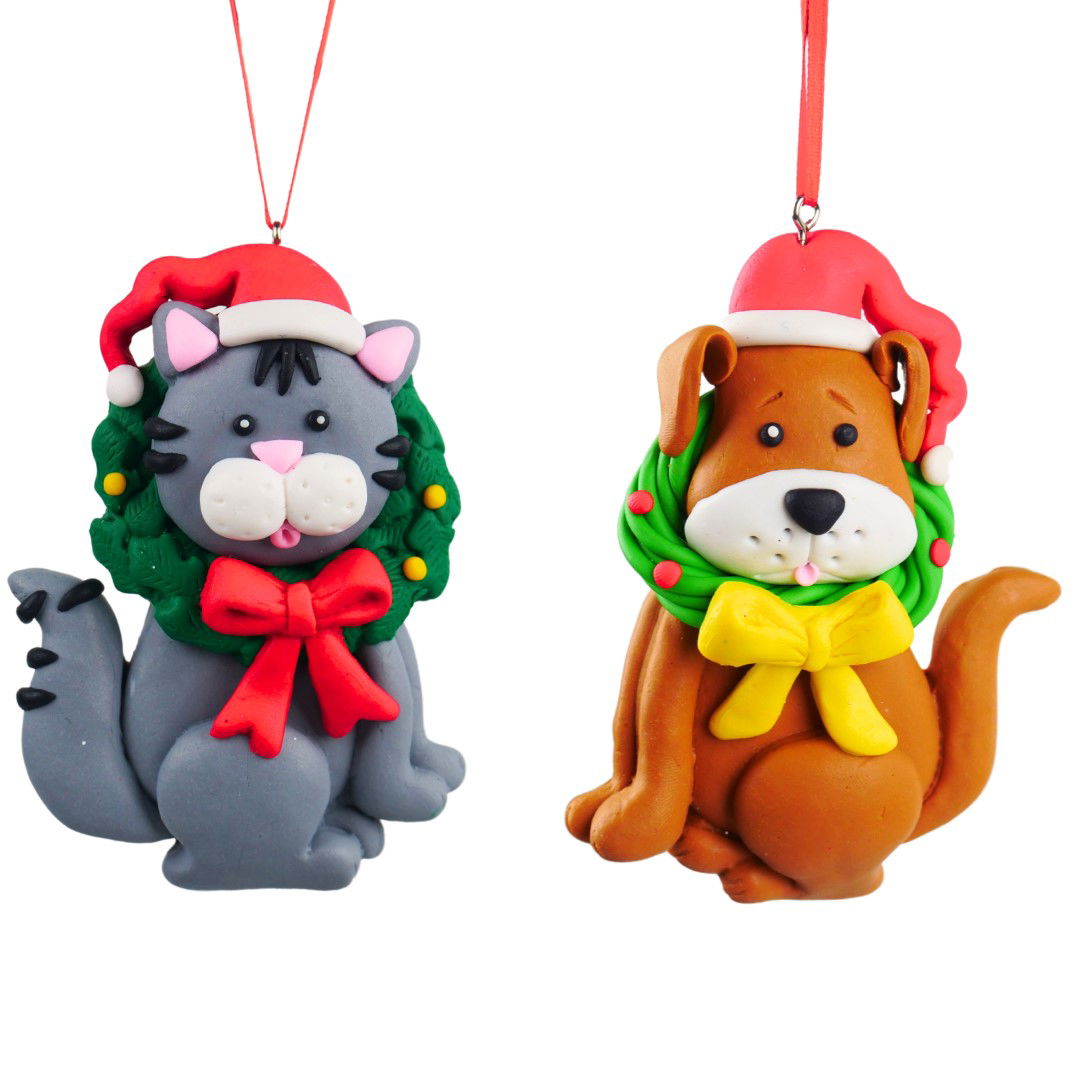 Kurt s adler 3.75 inch -3.875 inch H Clay Dough Cat/ Dog Orna X 2. 5x5x10 cm kerstornament - 