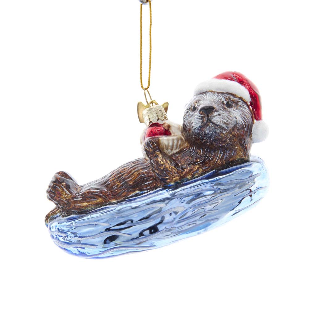 Kurt s adler 4 inch Noble Gems Glass Sea Otter Orn. 10,922x7,112x7,62 cm kerstornament - 