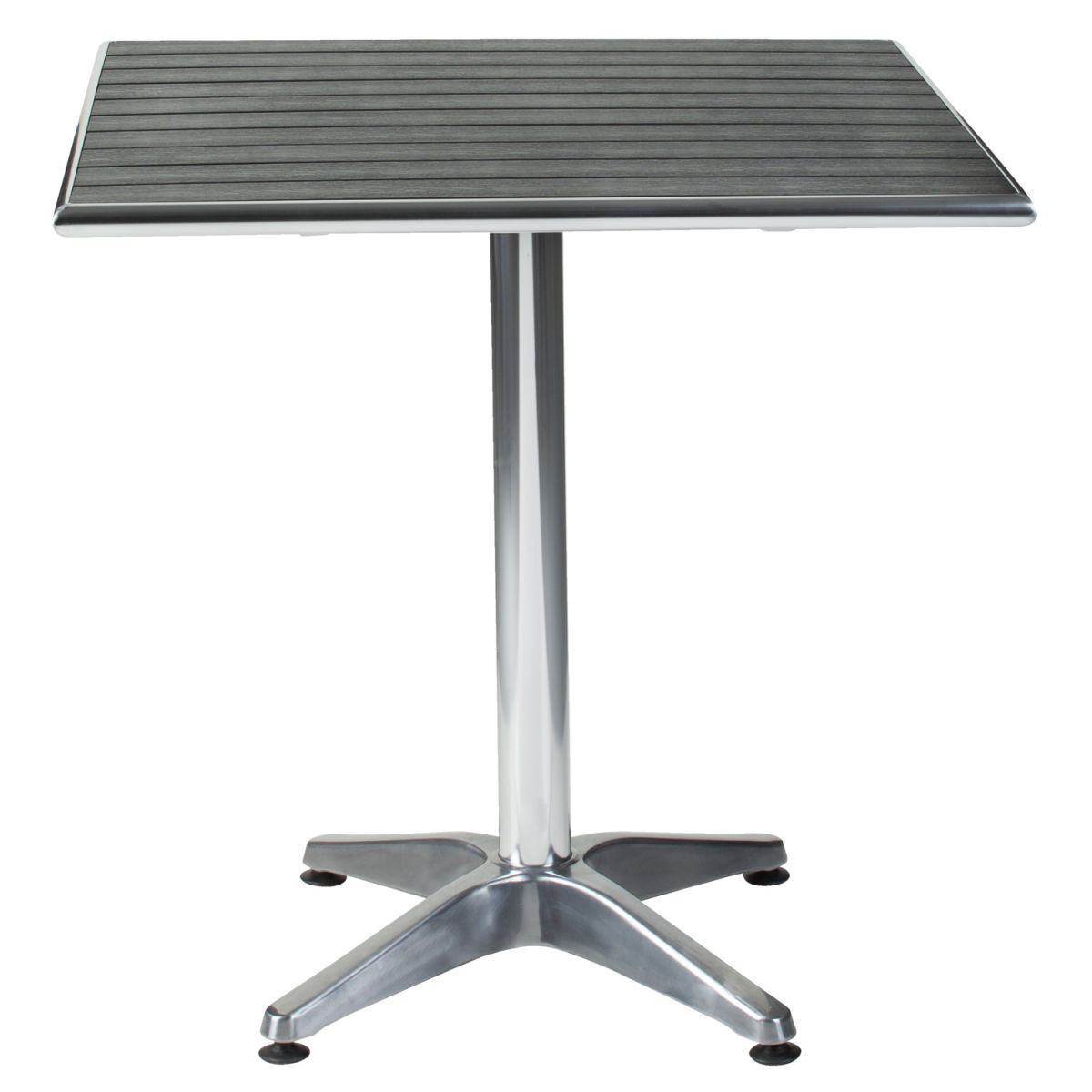 PULSIVA Buiten bistrotafel Coffee-Bar vierkant; 70x70x72 cm (LxBxH); Tafelblad zwart, frame zilver; vierkant