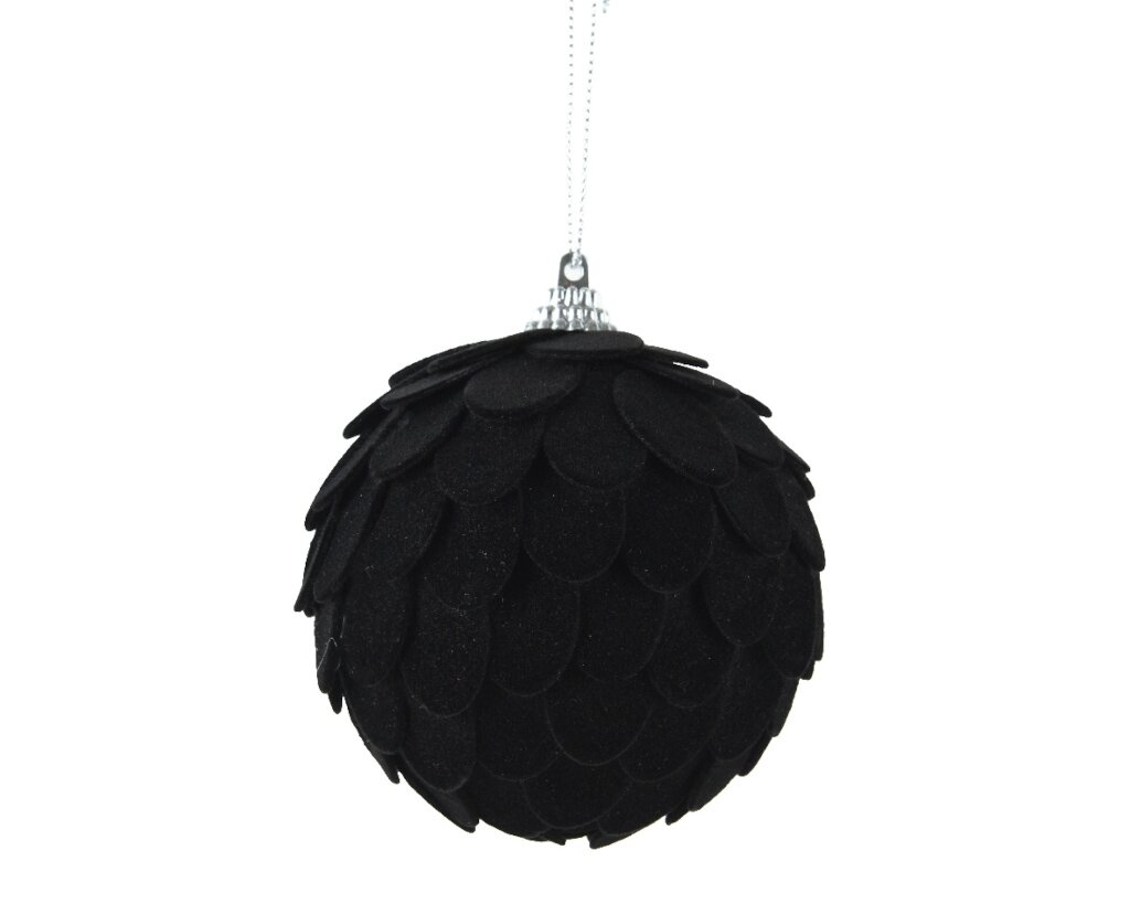 Kerstbal foam 8 cm zwart