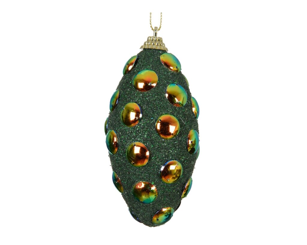 Kerstbal ovaal foam 8 cm dennengroen