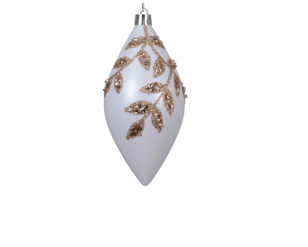 Kerstbal olijf 12 cm wit