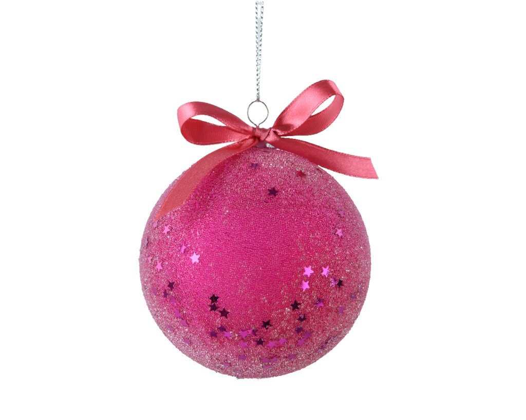 Kerstbal 8 cm pink