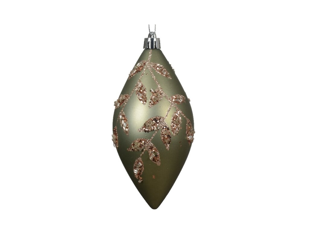 Kerstbal olijf 12 cm groen mat