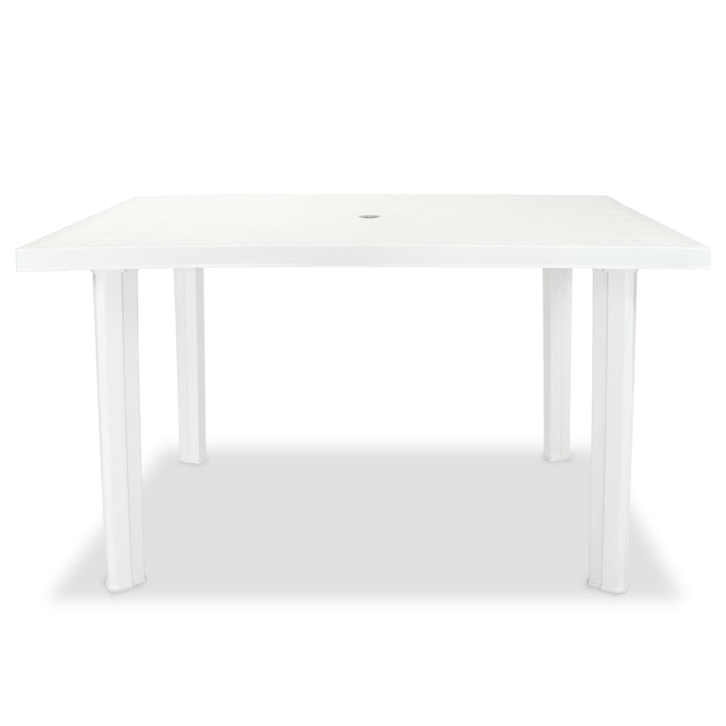 vidaXL Tuintafel 126x76x72 cm kunststof wit