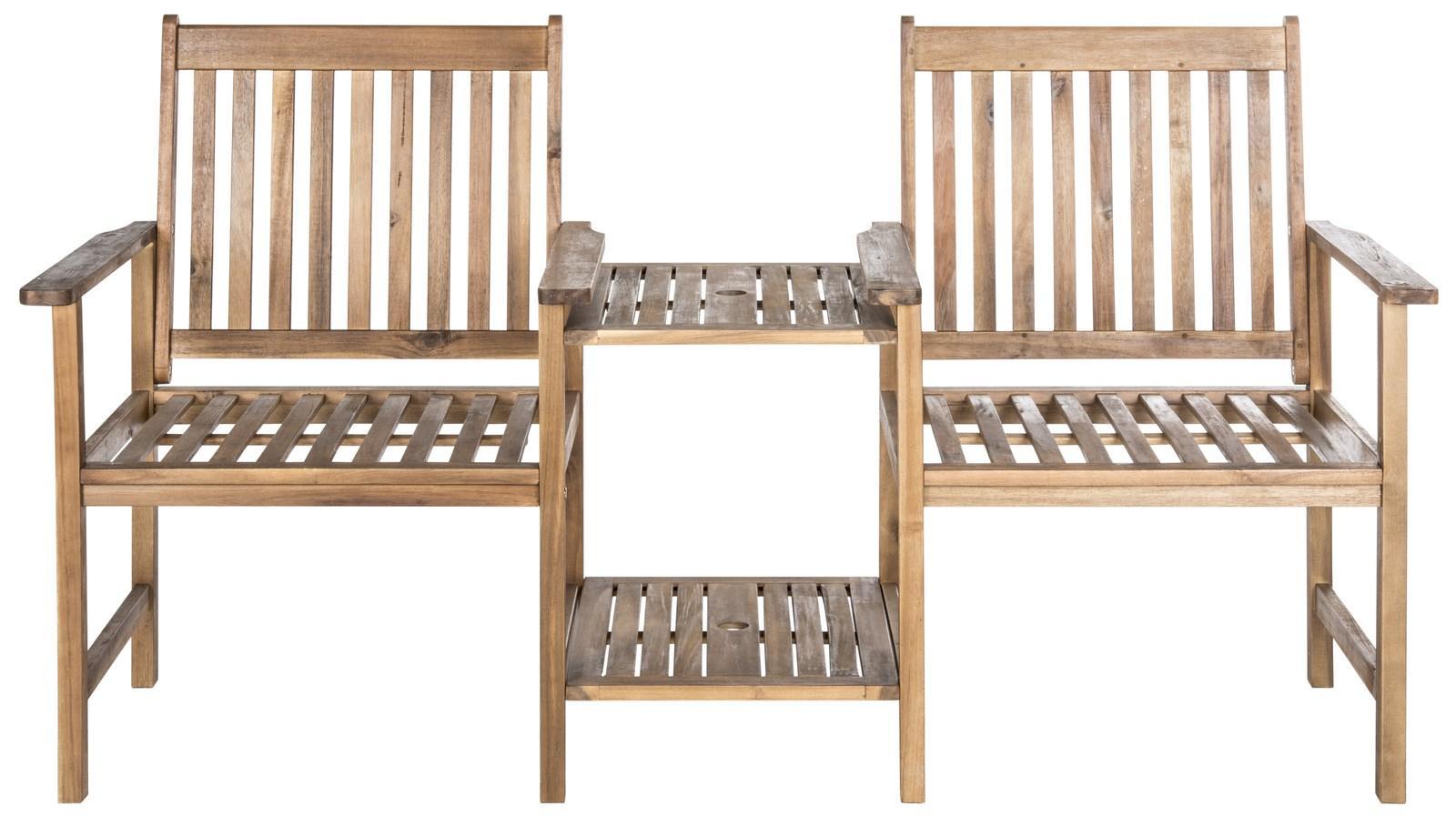 Safavieh Furniture Tuinbank Outdoor Twin Seat Bench | 