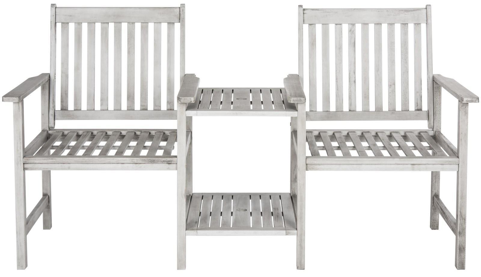 Safavieh Furniture Tuinbank Outdoor Twin Seat Bench | 