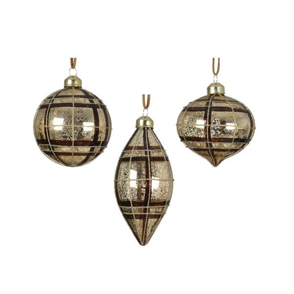 Decoris Kerstbal glas d8 cm goud a3  -