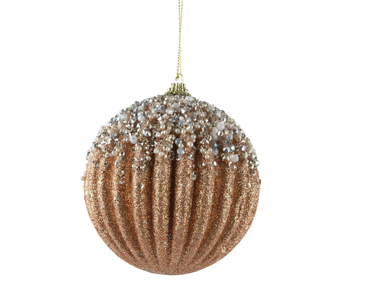 Decoris Kerstbal foam d10 cm brandy  -