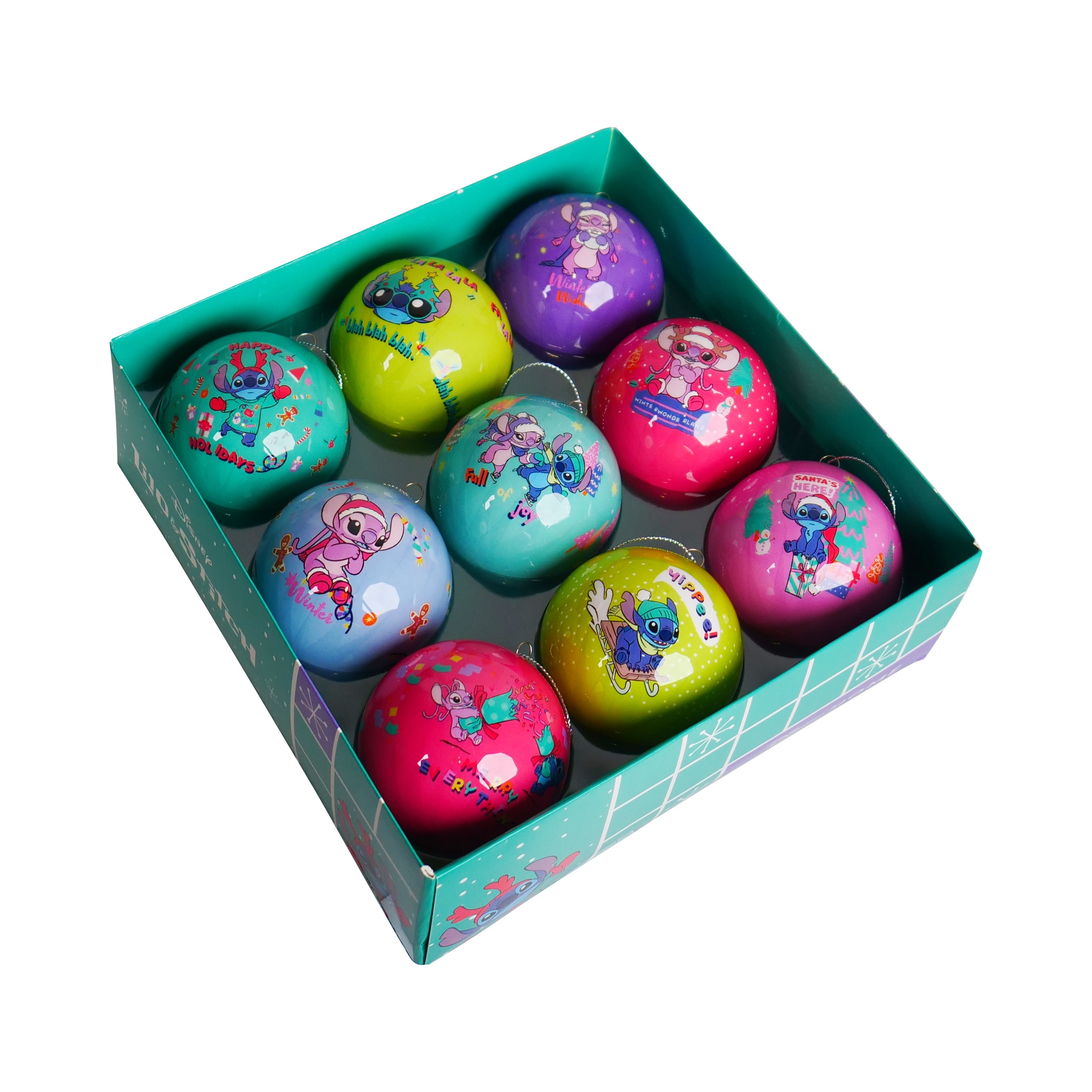 Kurt s adler Box kerstbal plastic 75mm stitch 9st Kurt S. Adler -
