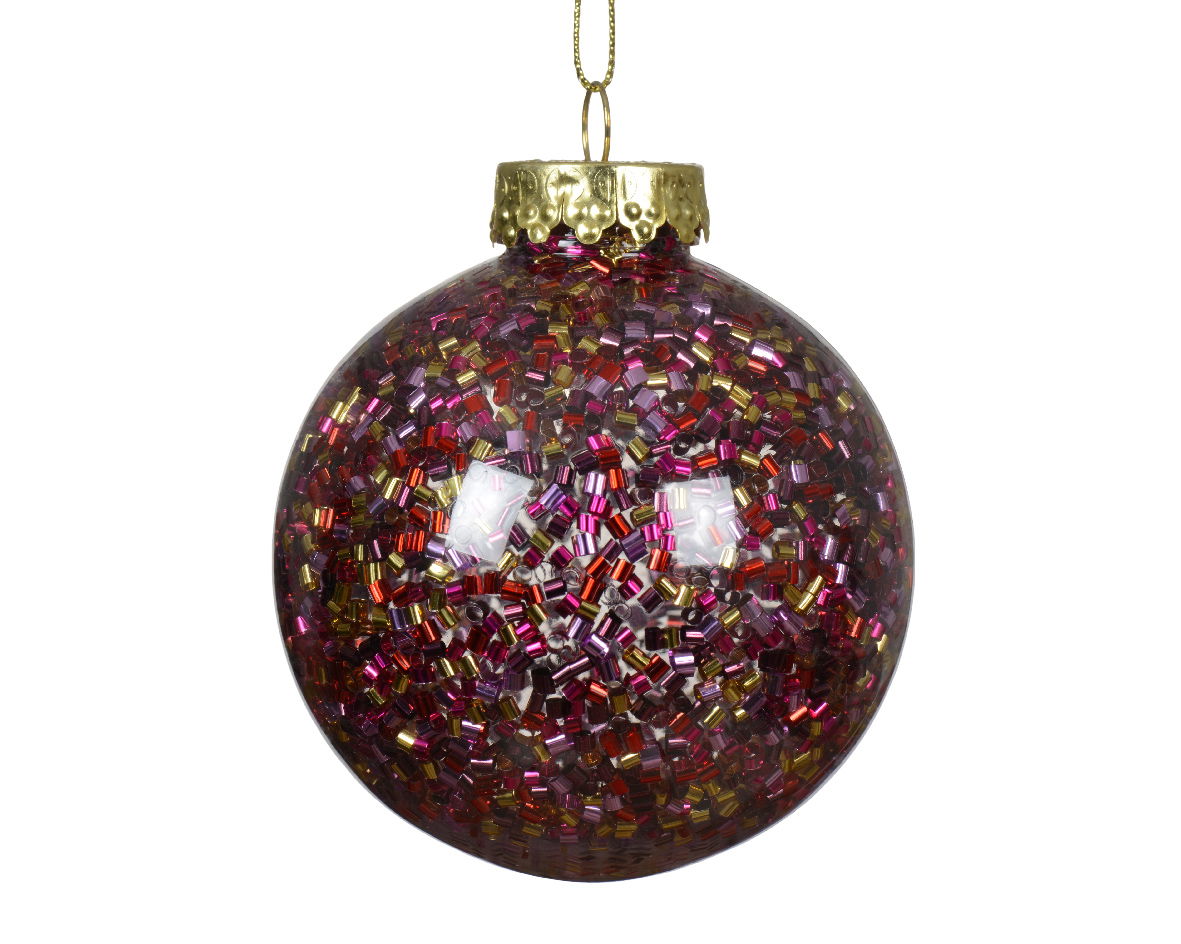 Decoris Kerstbal kunststof d8 cm transparant  -