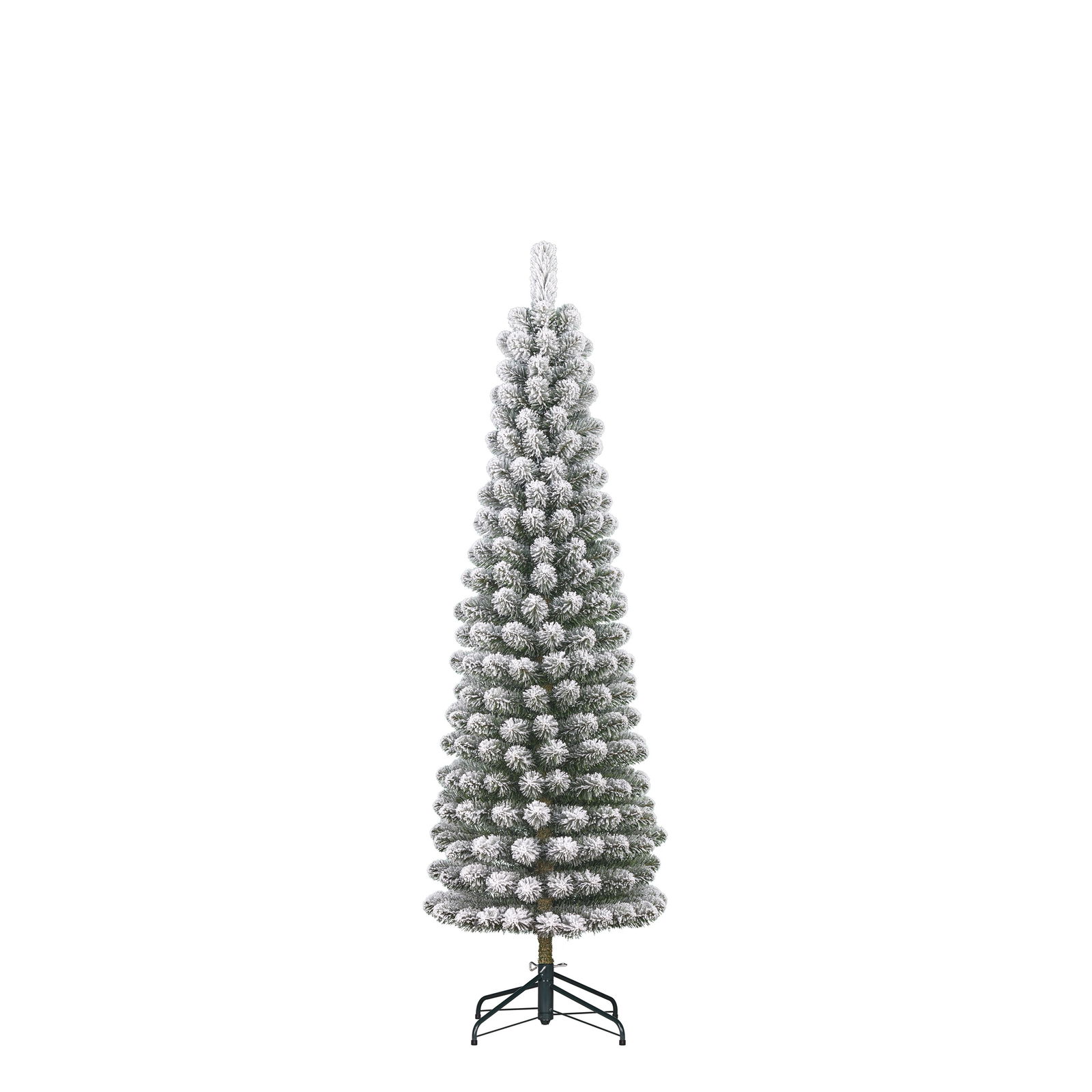 Black box Kunstkerstboom Charlton pilar groen frosted H185 x dia. 53 cm  -