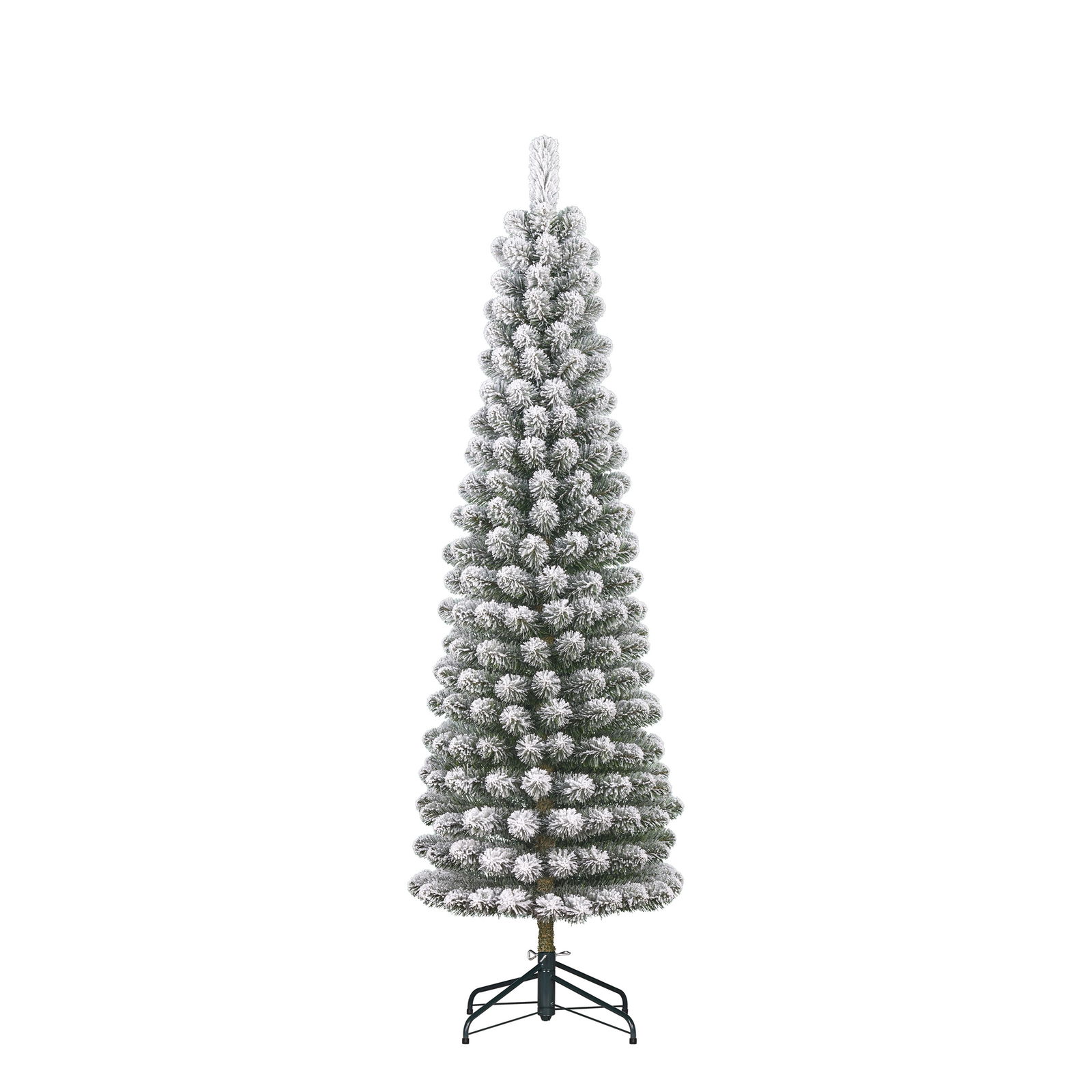 Black box Kunstkerstboom Charlton pilar groen frosted H215 x dia. 56 cm  -