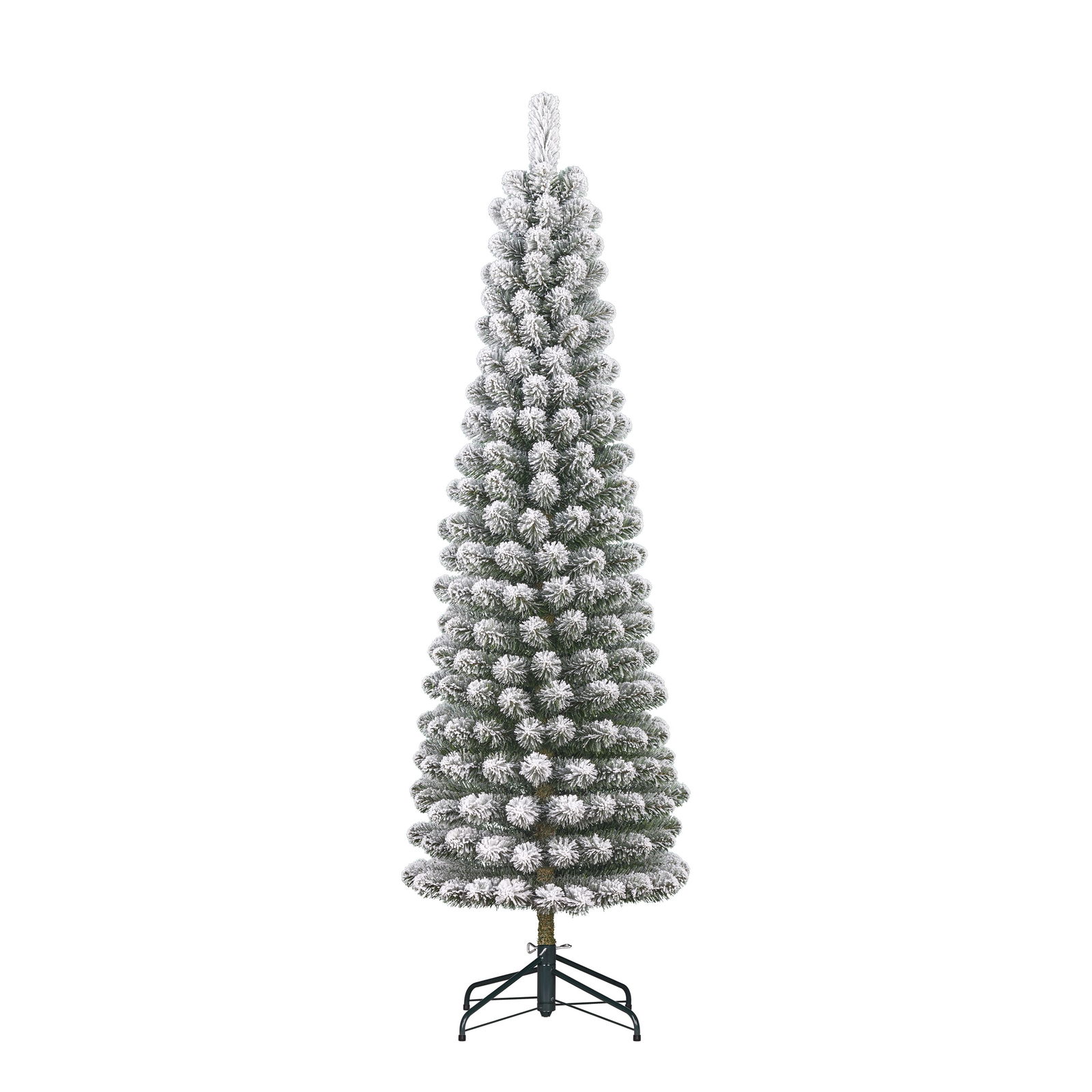Black box Kunstkerstboom Charlton pilar groen frosted H230 x dia. 58 cm  -