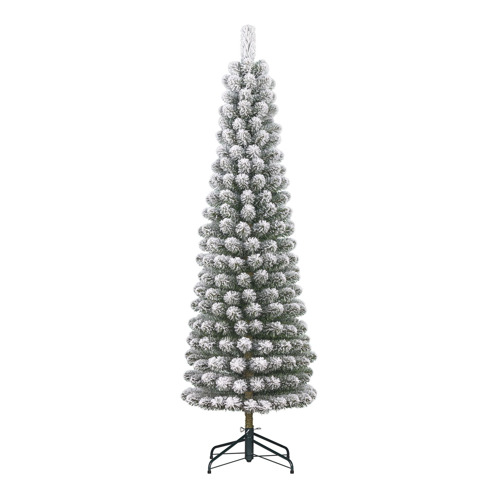 Black box Kunstkerstboom Charlton pilar groen frosted H260 x dia. 63 cm  -