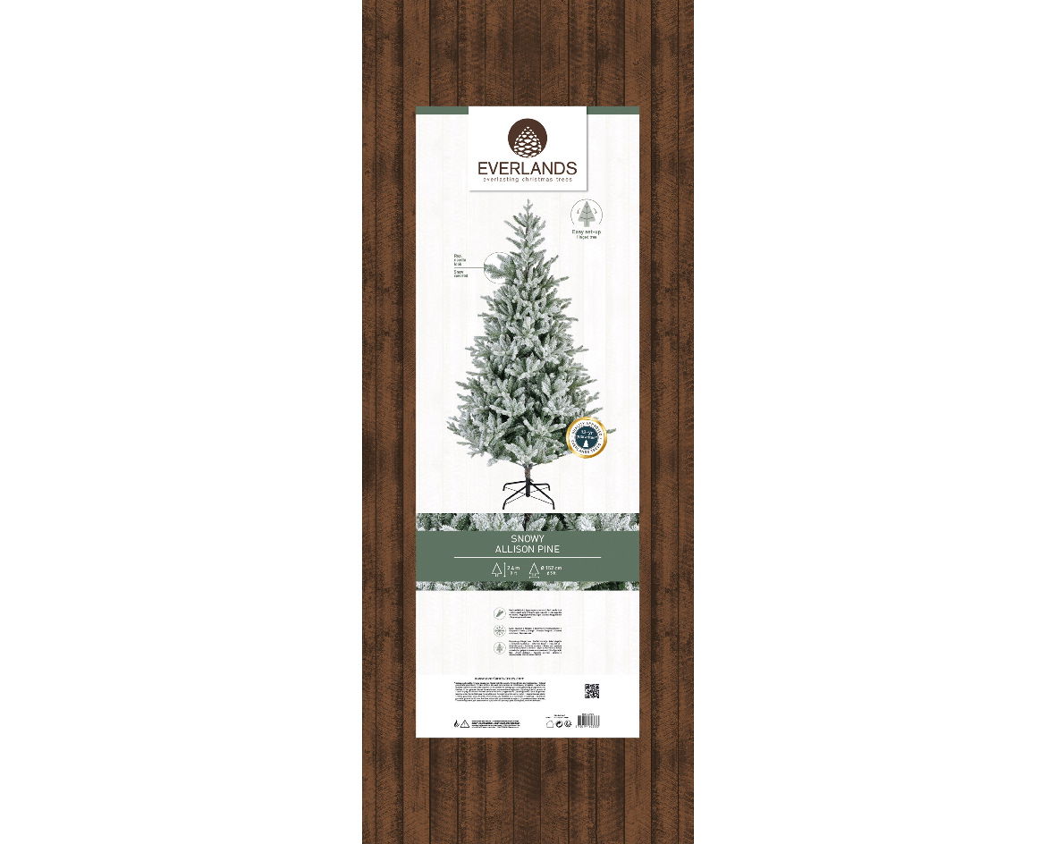 Everlands Allison kunstkerstboom H240 D152 cm groen/wit  -