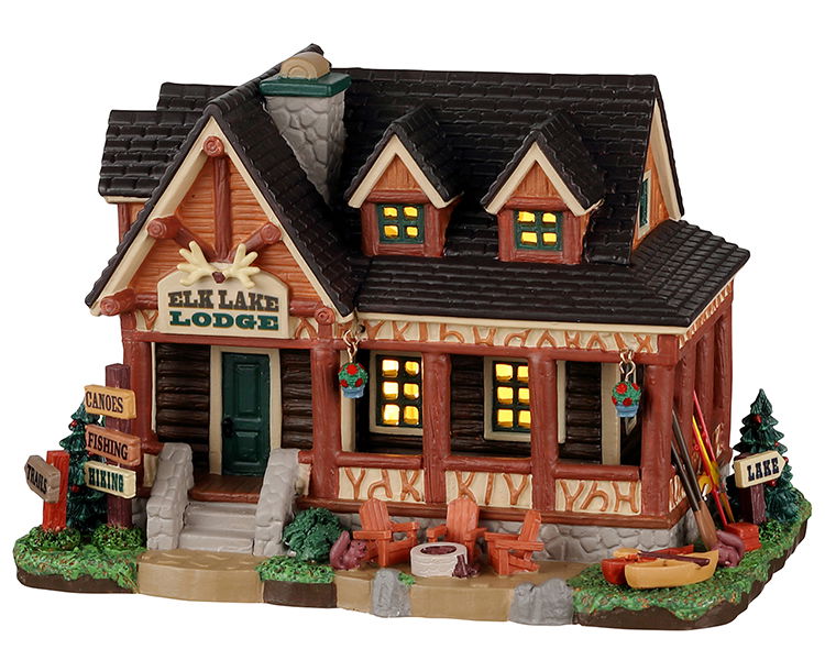 Lemax Elk Lake Lodge battery operated Led Kerst  -