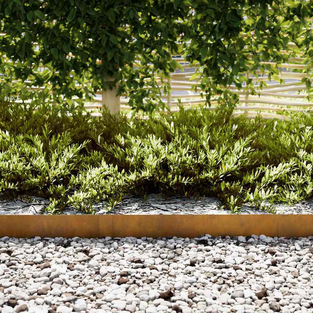 vidaXL Gazonranden 20 pcs Bruin 100 x 0.5 x 15 cm Cortenstaal