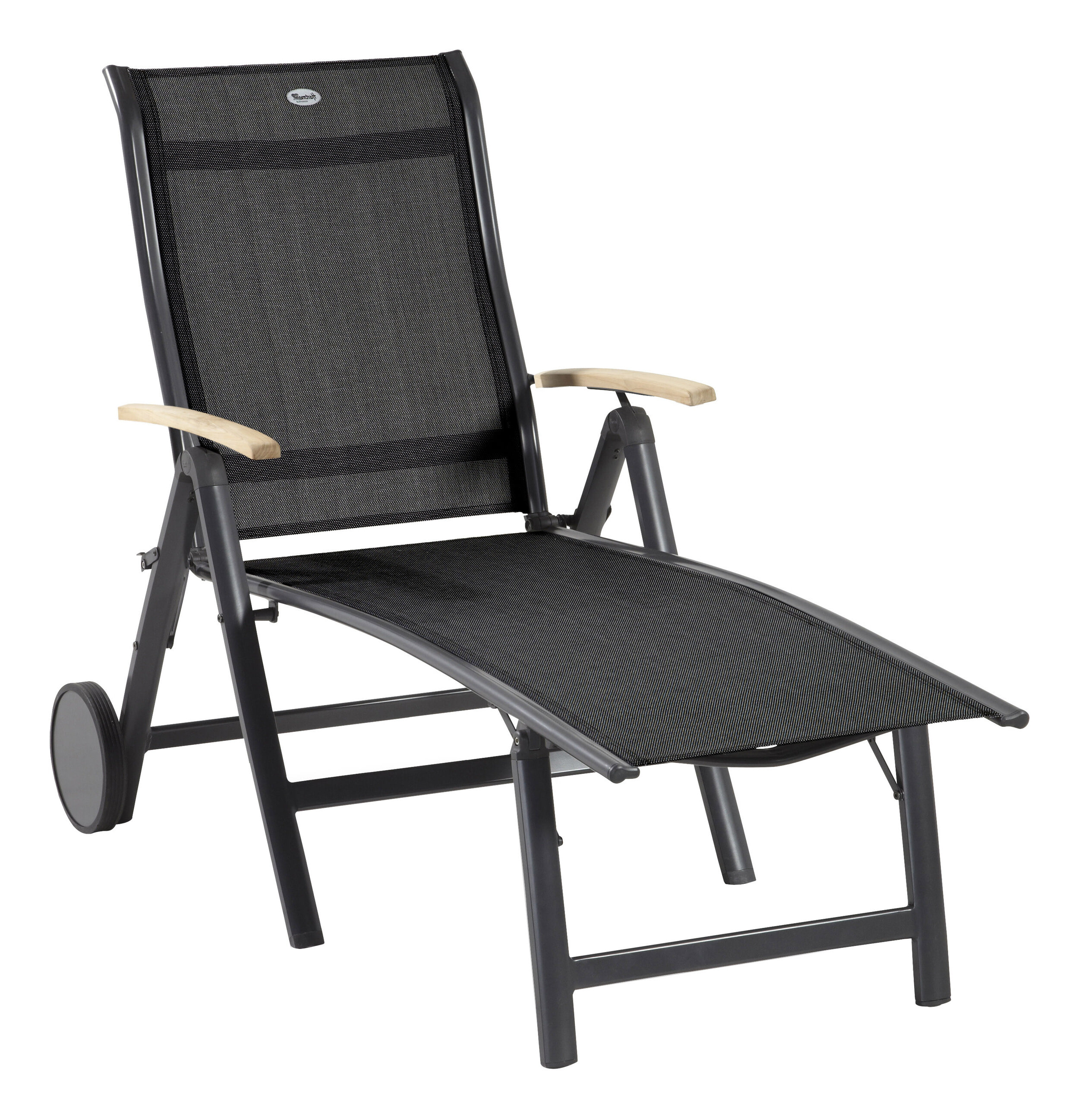 Hartman Ligbed Alice Teakhout, met wieltjes - Antraciet